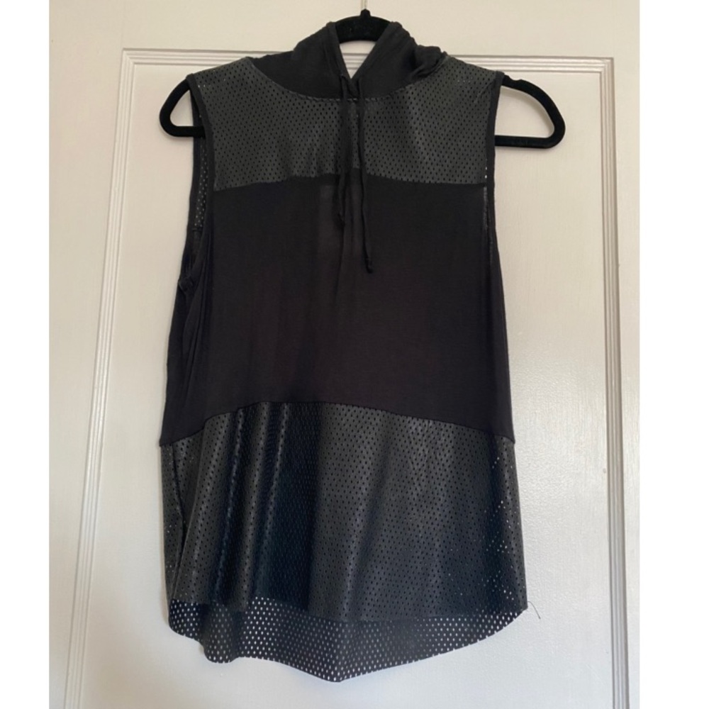 Faux Leather black top